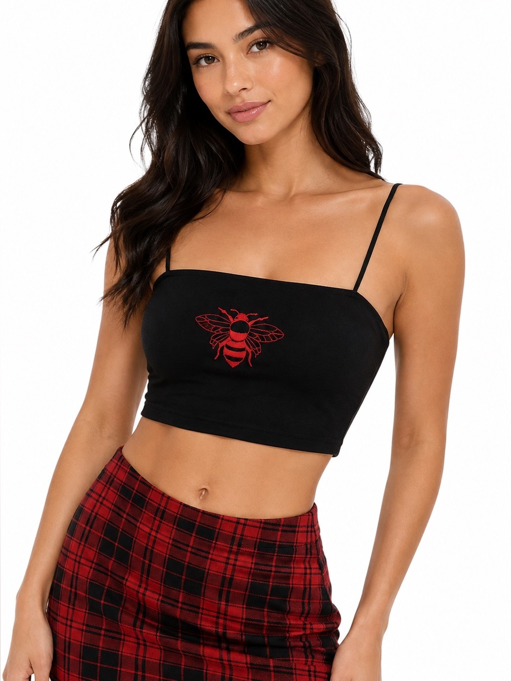Emma Jane Creative Bee Print Crop Cami Top Size S Y2K 90s